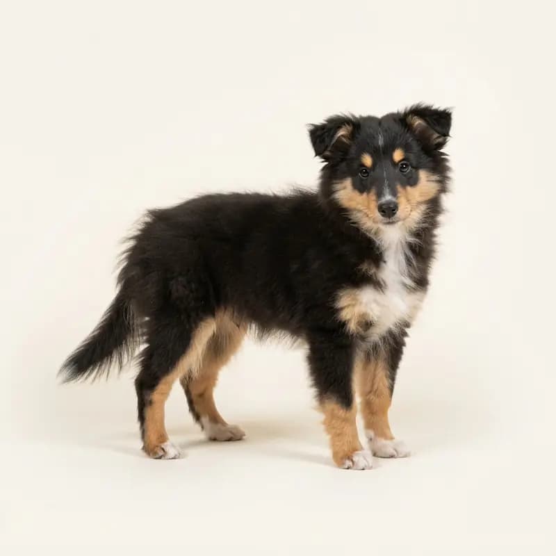 Shetland Sheepdog Welpe in Sort med tan