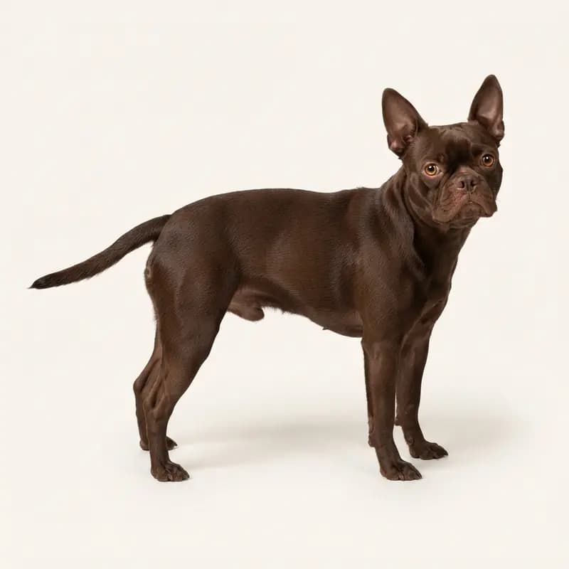 Voksen Boston Terrier i Chokoladebrun