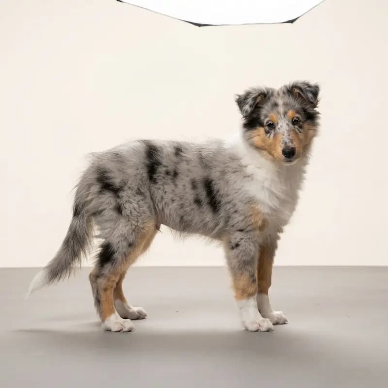 Langhåret Collie Welpe in Blue merle