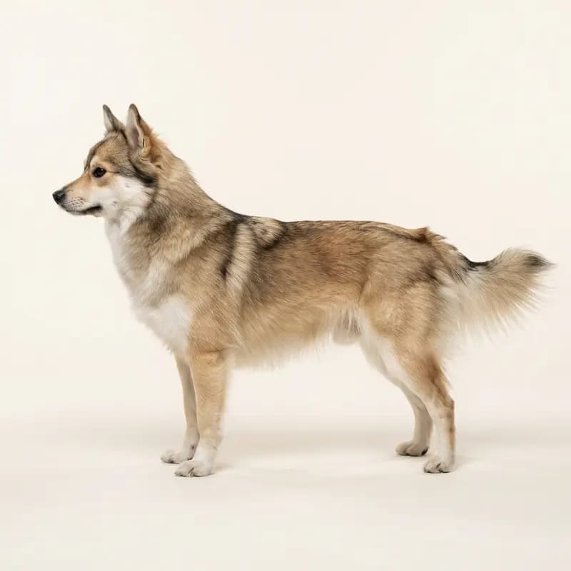 Orta uzunlukta tüy tüy tipine sahip Norveç Lundehund