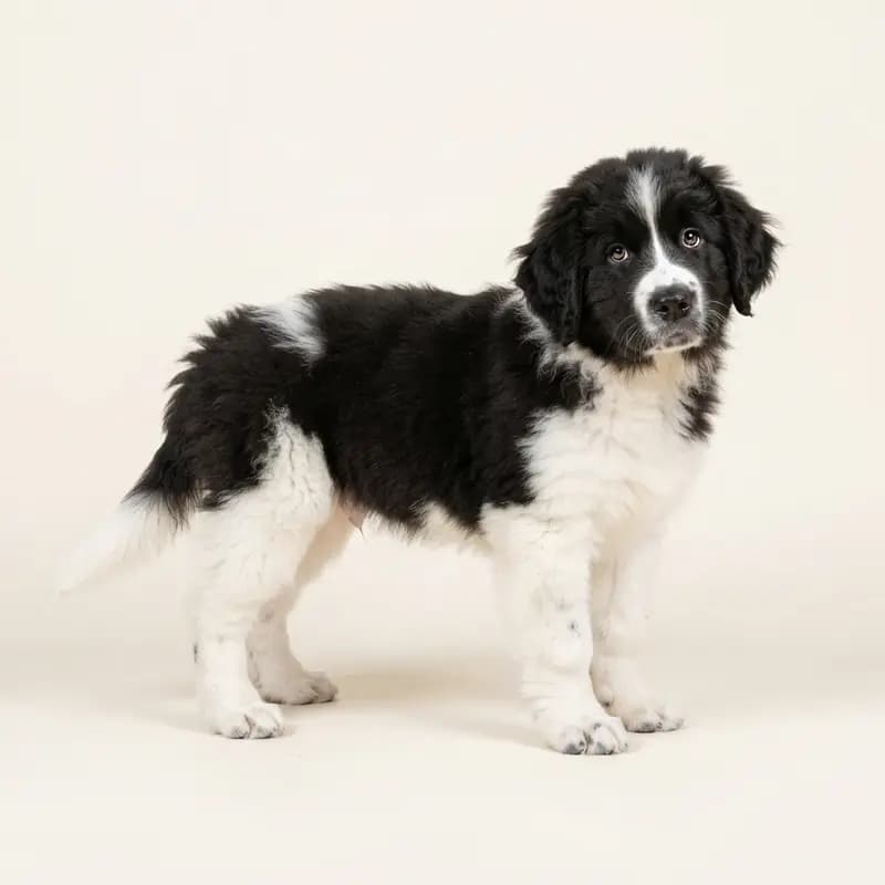 Newfoundland Welpe in Sort-hvid