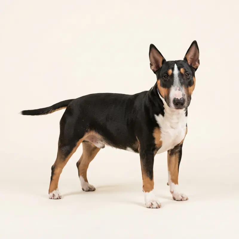 Üç renkli renginde yetişkin Bull Terrier