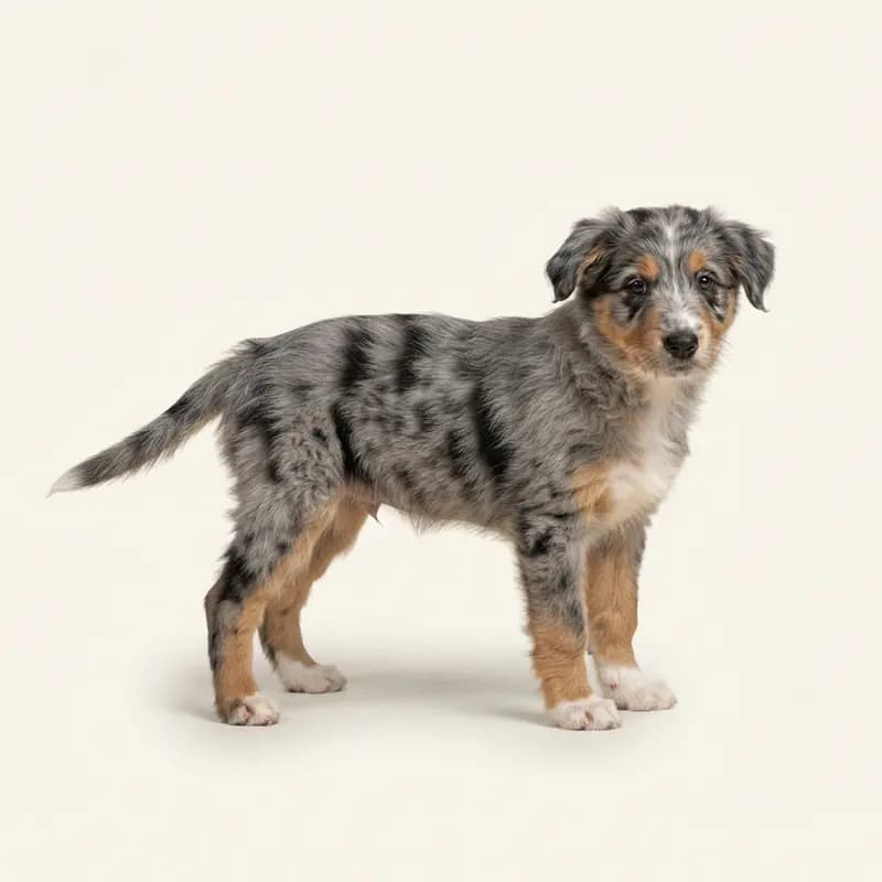 Berger des Pyrénées (Korthaar) Welpe in Blue merle