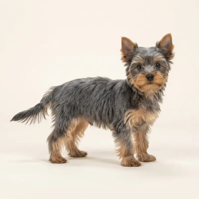 Yorkshire Terrier Welpe in Bleu et feu