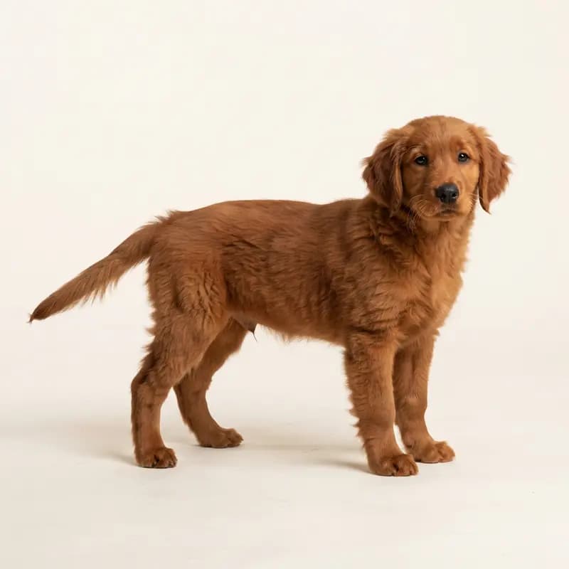 Golden Retriever Welpe in Rød
