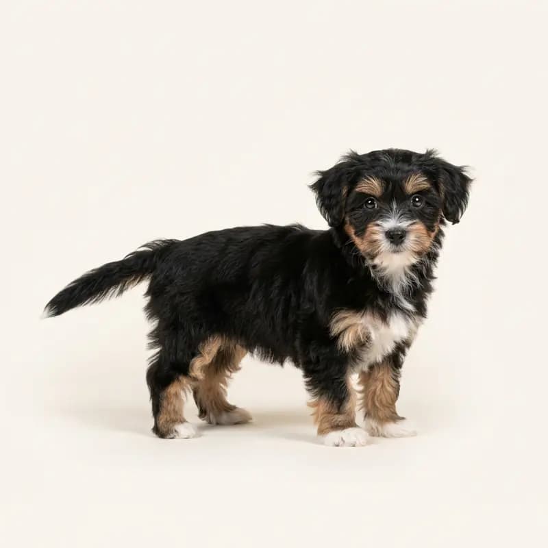 Morkie Welpe in Trefarvet
