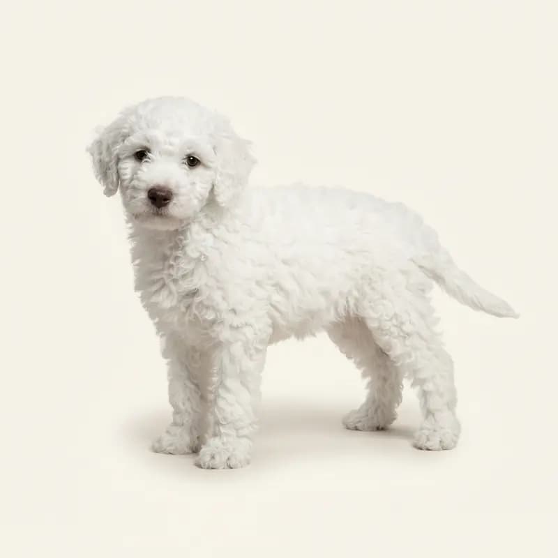 Lagotto Romagnolo Welpe in Beyaz