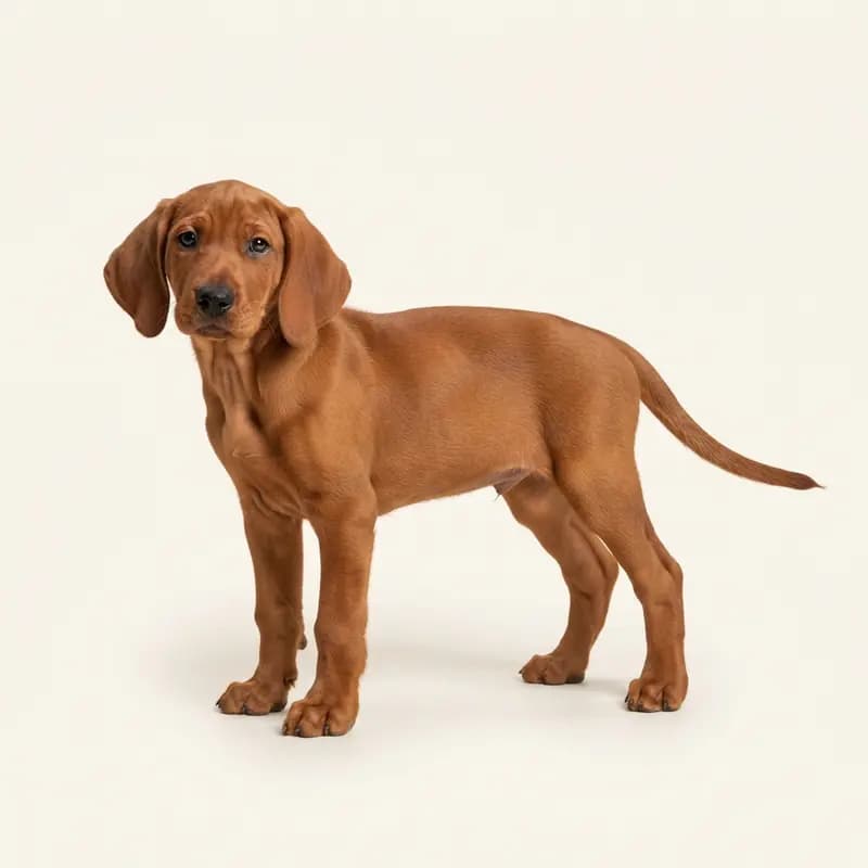 Redbone Coonhound Welpe in Rood