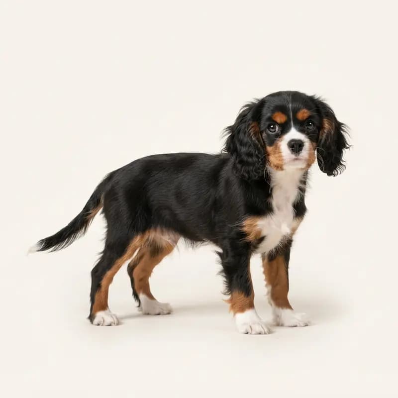 King Charles Spaniel Welpe in Üç renkli