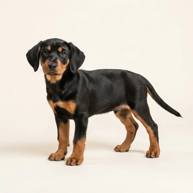 Dunkerhund (Dunkerhound - Norveç Tazısı) Welpe in Siyah-tan