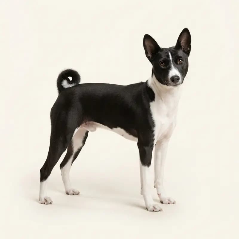 Volwassen Basenji in Zwart-wit