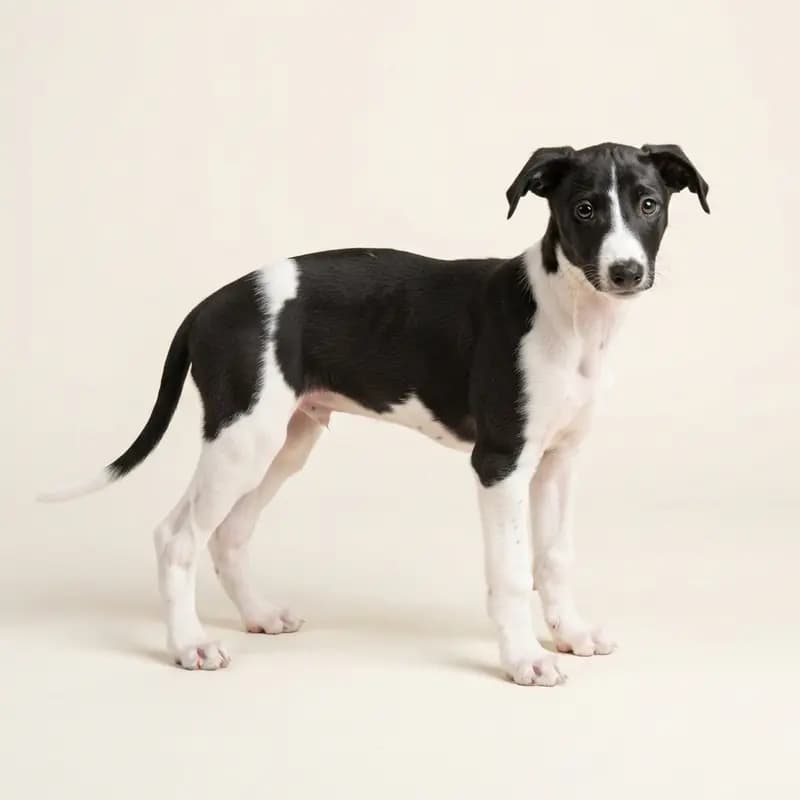 Greyhound Welpe in Zwart-wit