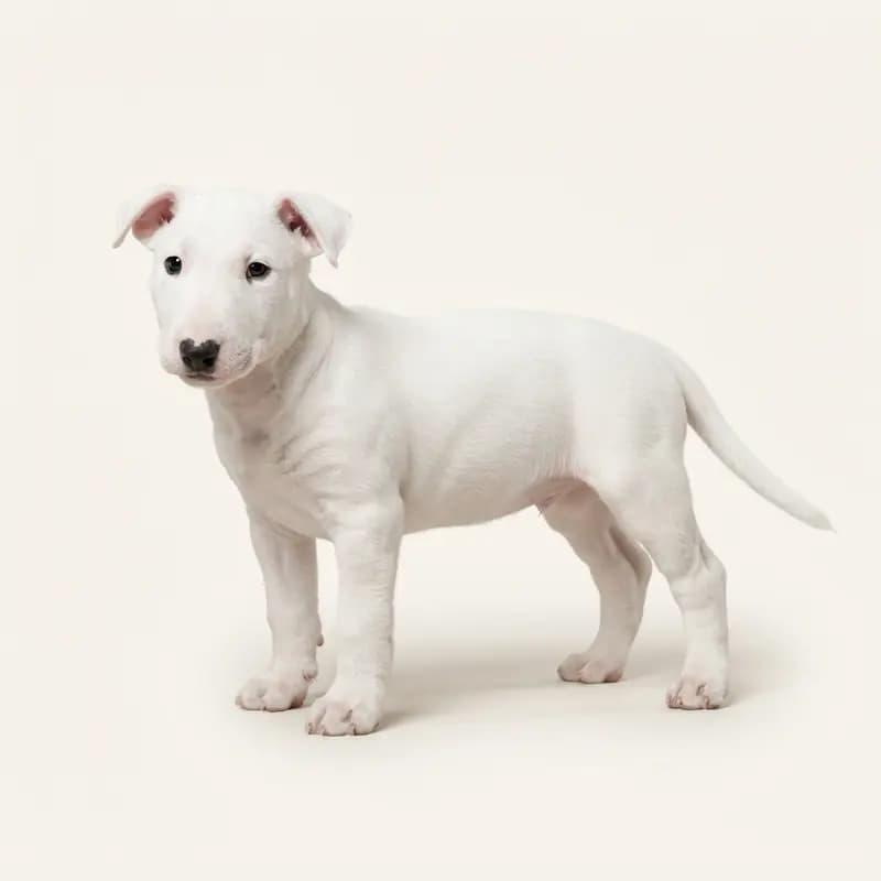 Bull Terrier Welpe in Beyaz