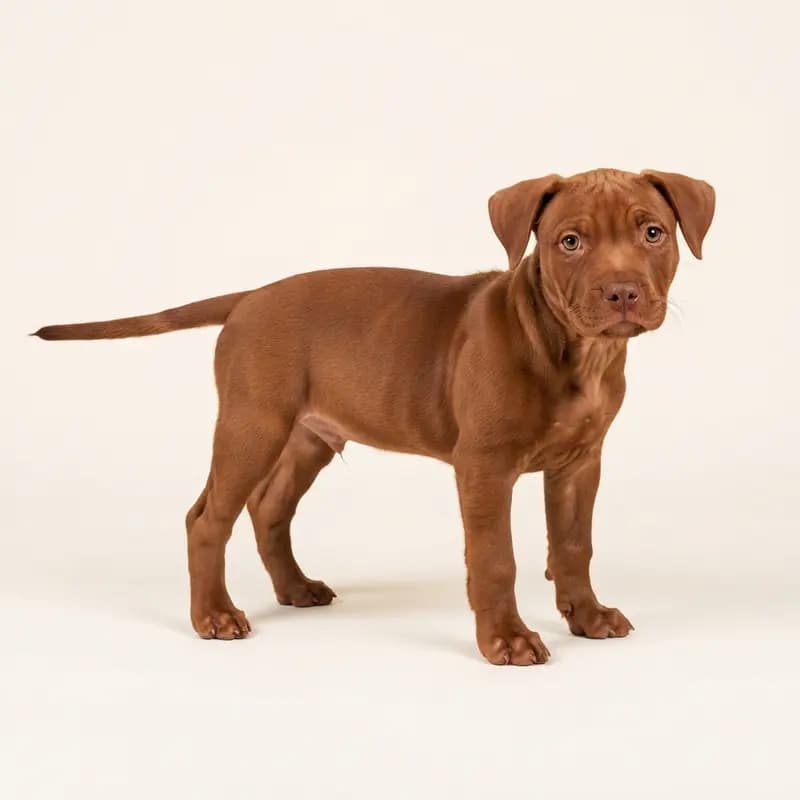 Amerikaanse Pitbullterriër Welpe in Rood