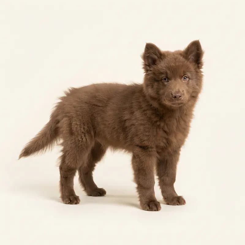 Fin Lapphund (Suomenlapinkoira) Welpe in Kahverengi