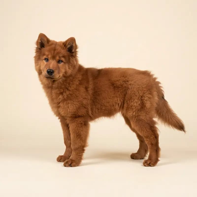 Eurasier Welpe in Rouge