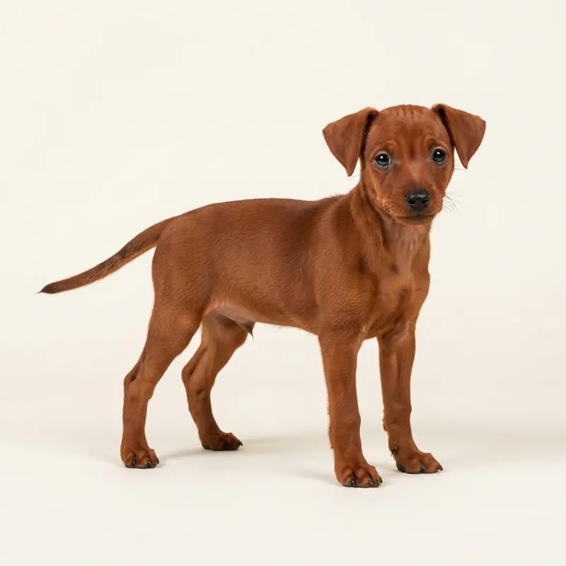 Dwergpinscher Welpe in Rood