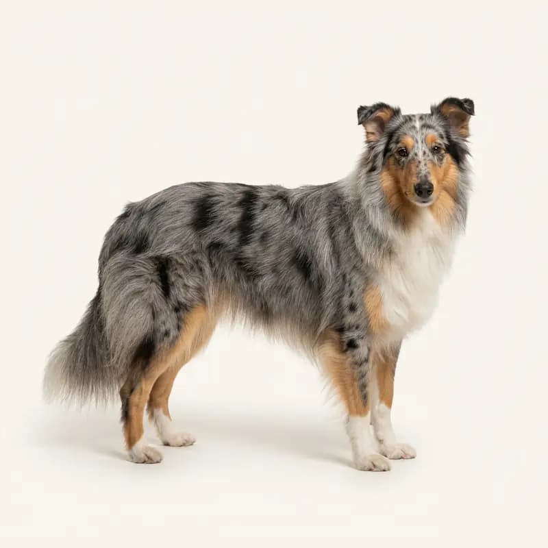 Blue merle renginde yetişkin İngiliz Collie