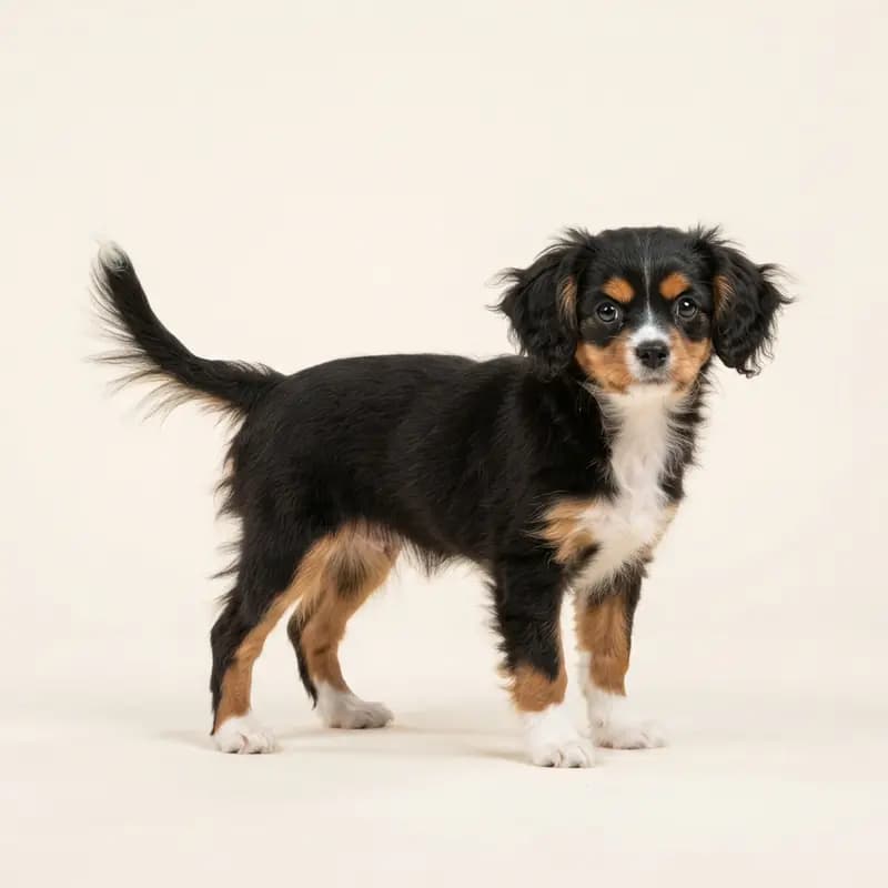 Phalene, Continental Toy Spaniel Welpe in Trefarvet