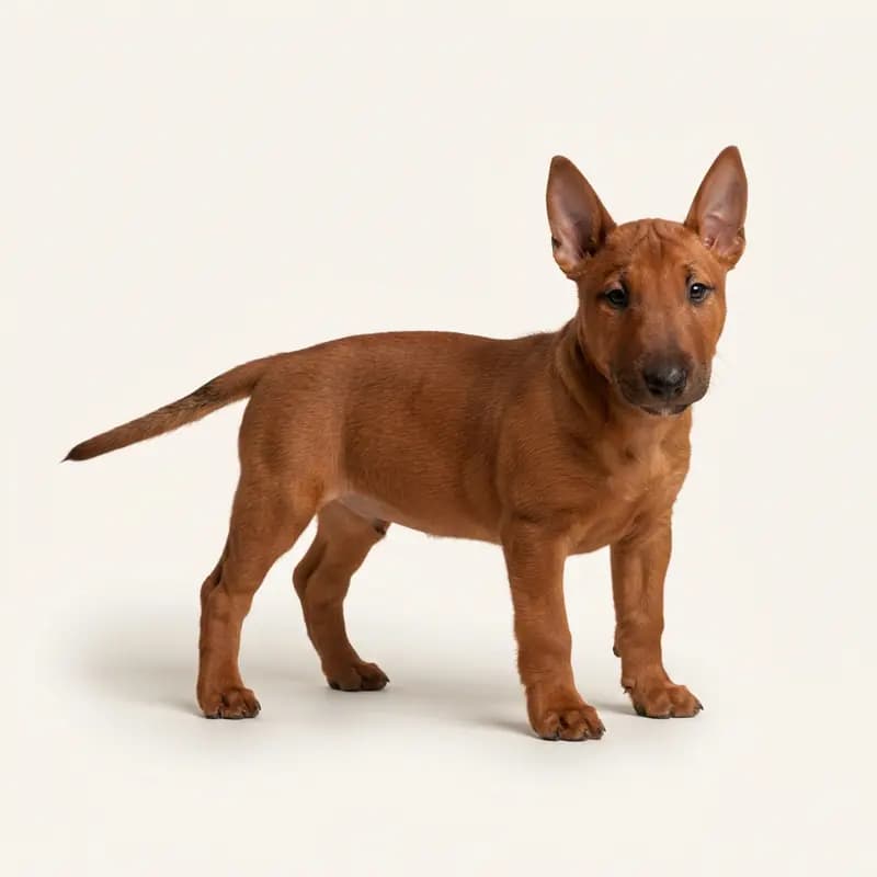 Bull Terrier Welpe in Kırmızı