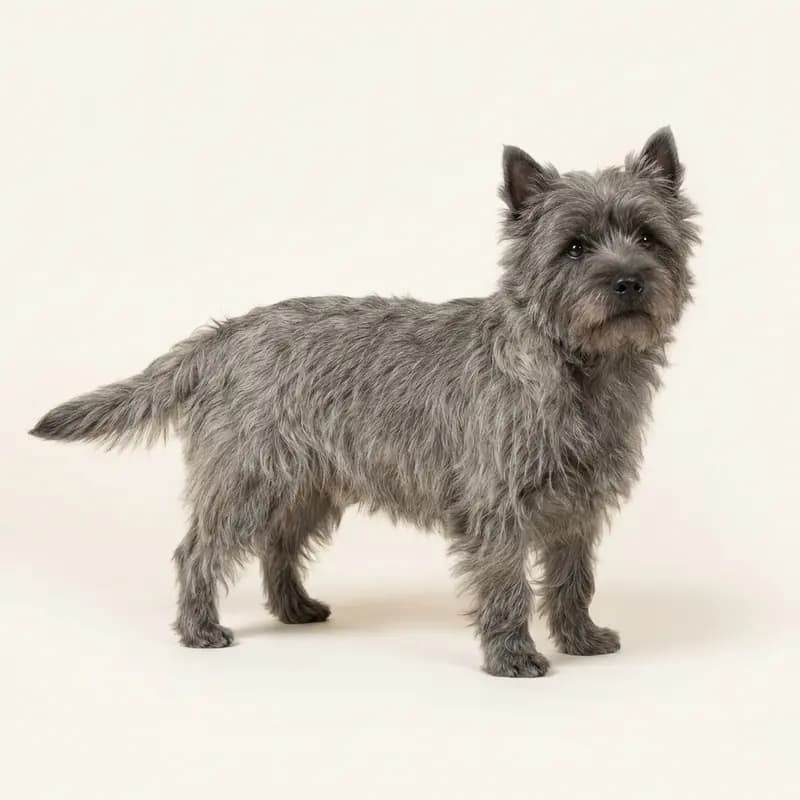 Voksen Cairn Terrier i Grå