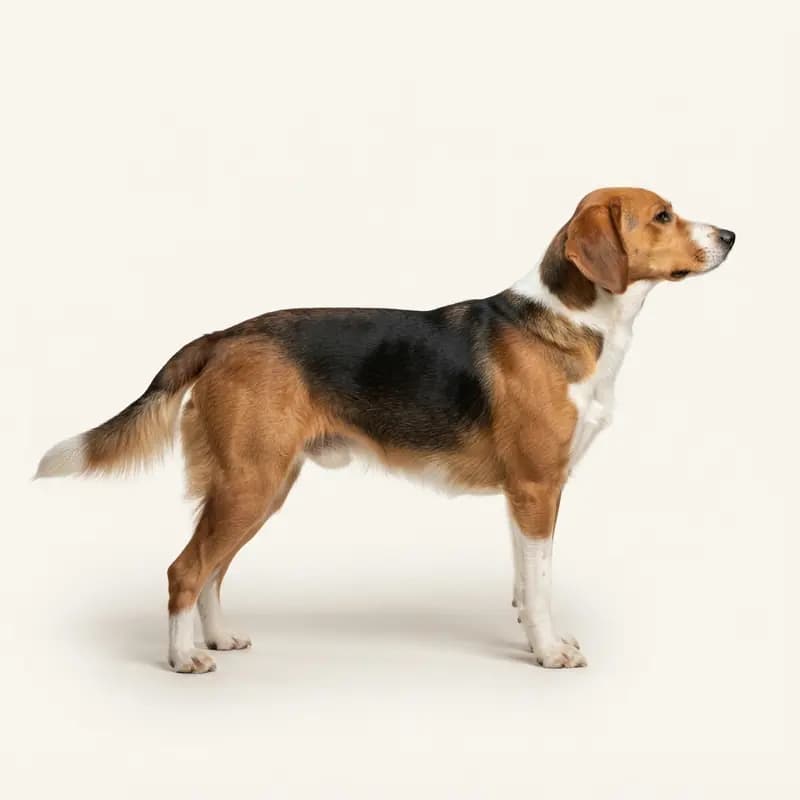 Finsk hund (Suomenajokoira) med Mellemlang pels