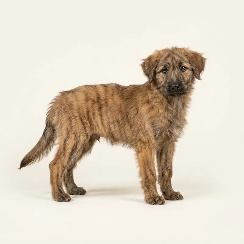 Pyreneese herder Welpe in Gestroomd