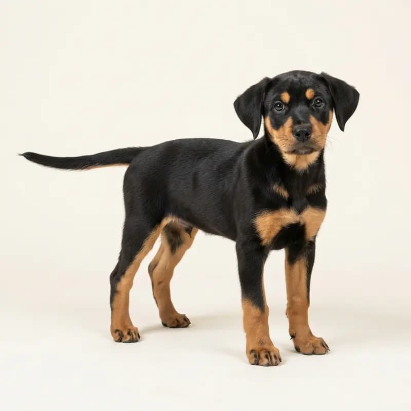 Mountain Cur Welpe in Sort med tan