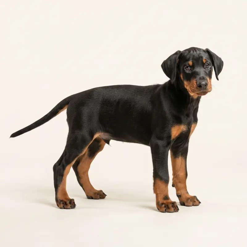 Dobermann Welpe in Noir et feu