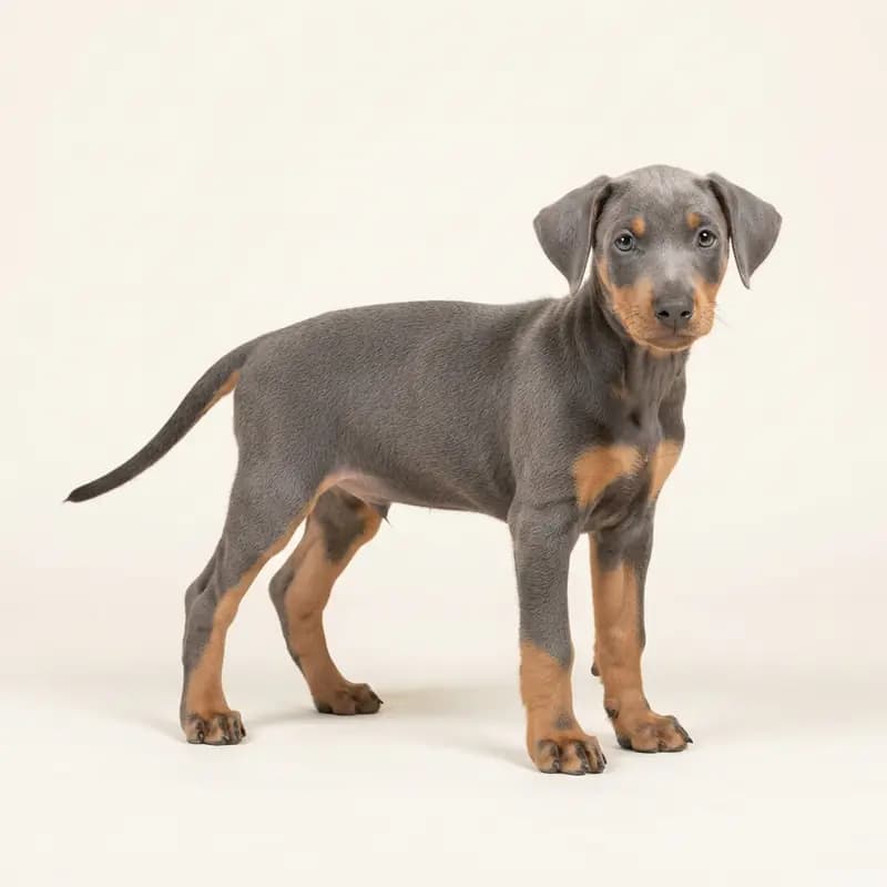 Duitse Pinscher Welpe in Blauw met tan