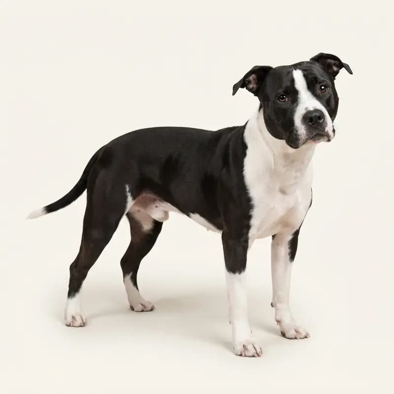 Voksen Amerikansk Staffordshire Terrier i Sort-hvid