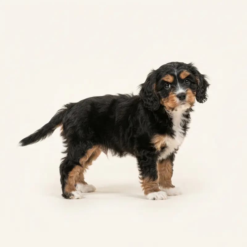 Cavachon Welpe in Trefarvet