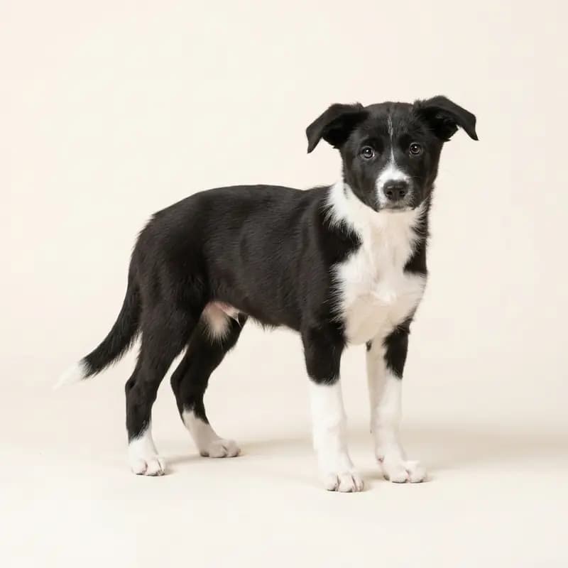 Koolie (australsk Koolie) Welpe in Sort-hvid