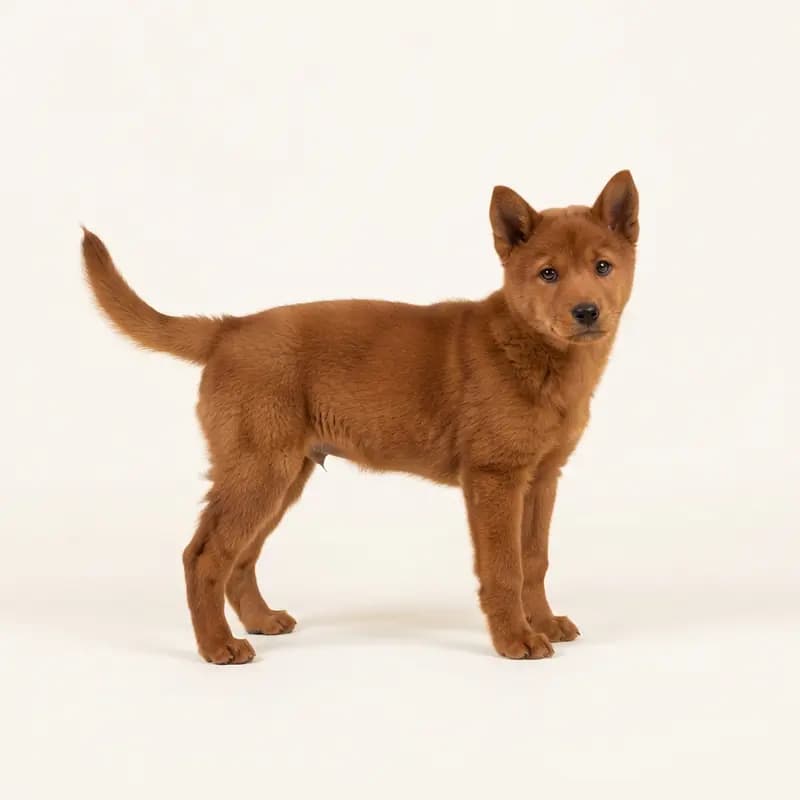 Jindo Welpe in Rød