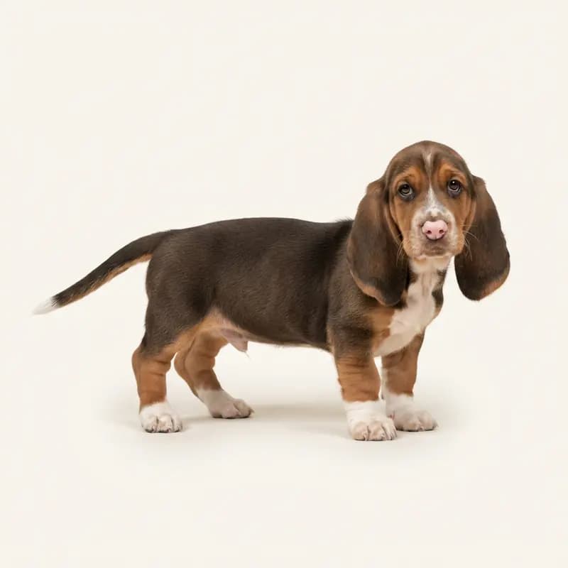Basset Hound Welpe in Tofarvet