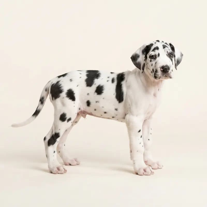 Duitse Dog Welpe in Harlekijn