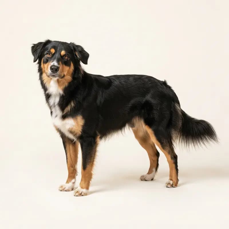 Volwassen Aussiedor (Australische herder x labrador) in Driekleurig