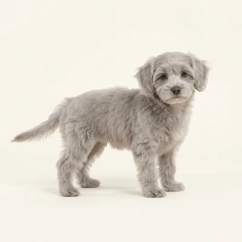 Petit chien lion Welpe in Argenté