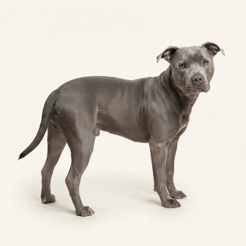 Volwassen Amerikaanse Pitbullterriër in Blauw
