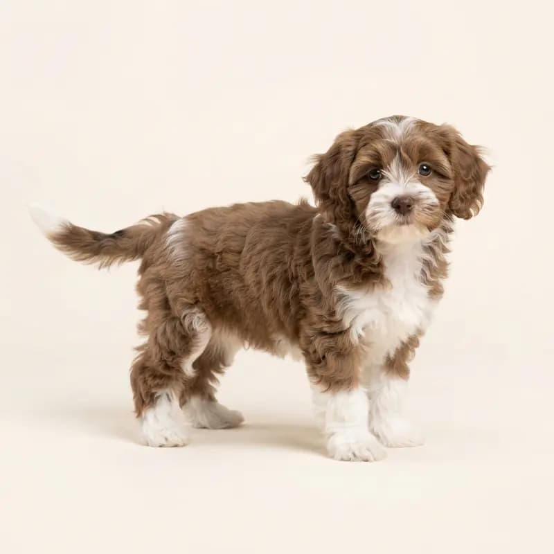 Shihpoo Welpe in Brun-hvid
