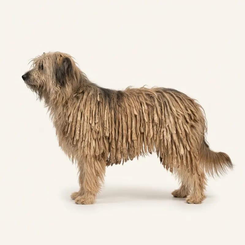 Pyreneese herder met Gekoord haar