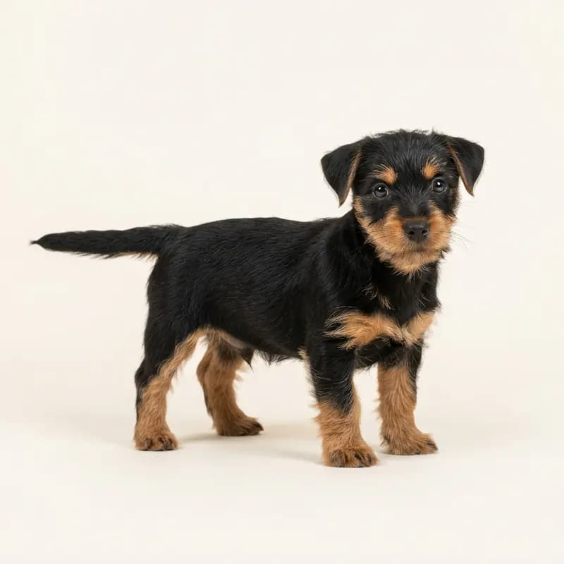 Norfolk Terrier Welpe in Noir et feu