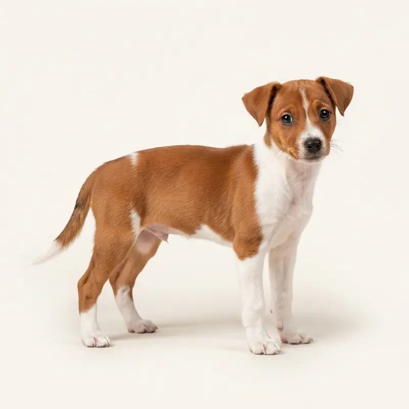 Rat Terrier Welpe in Rouge et blanc