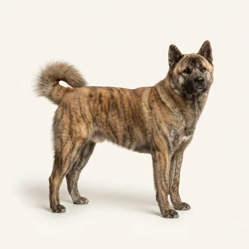 Çizgili (brindle) renginde yetişkin Amerikan Akita