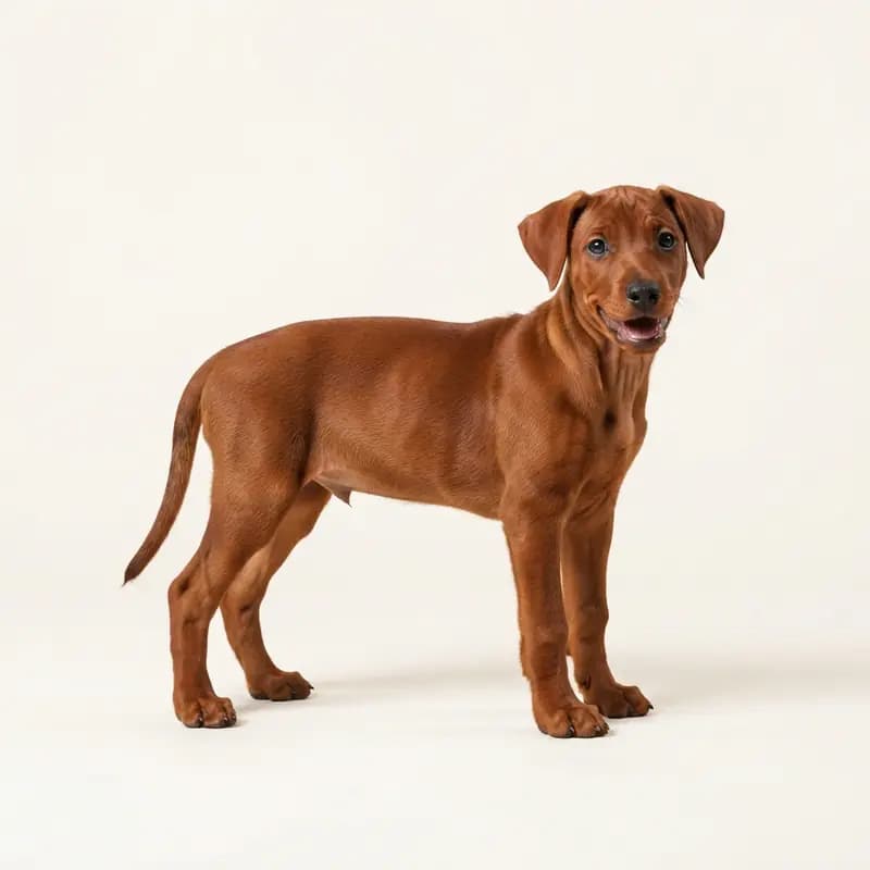 Duitse Pinscher Welpe in Rood