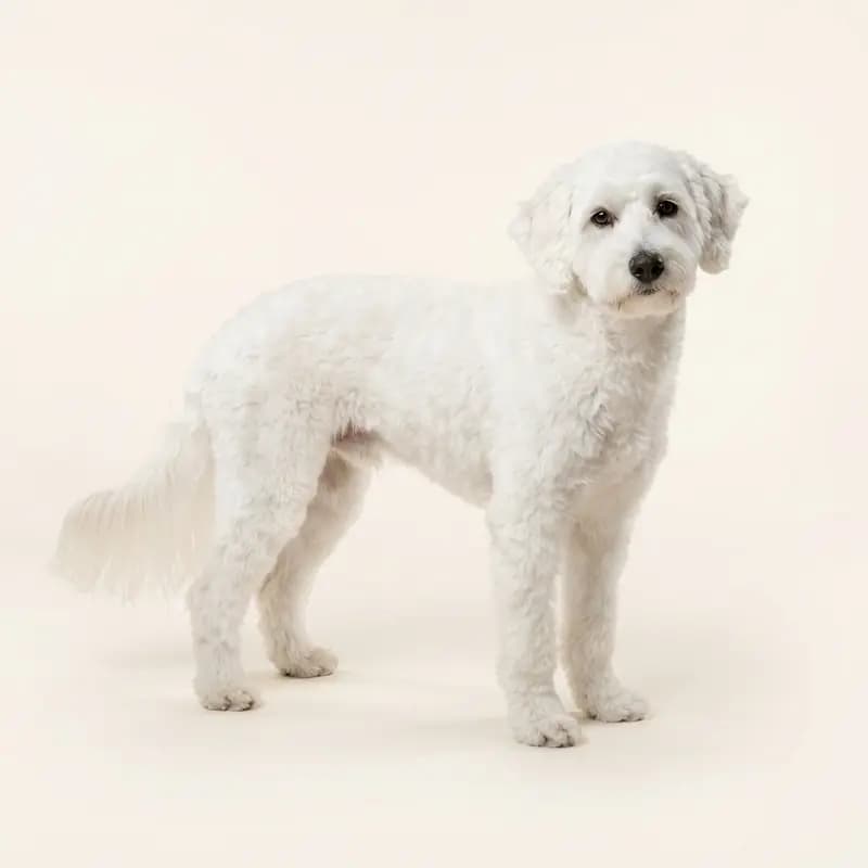Volwassen Aussiedoodle in Wit