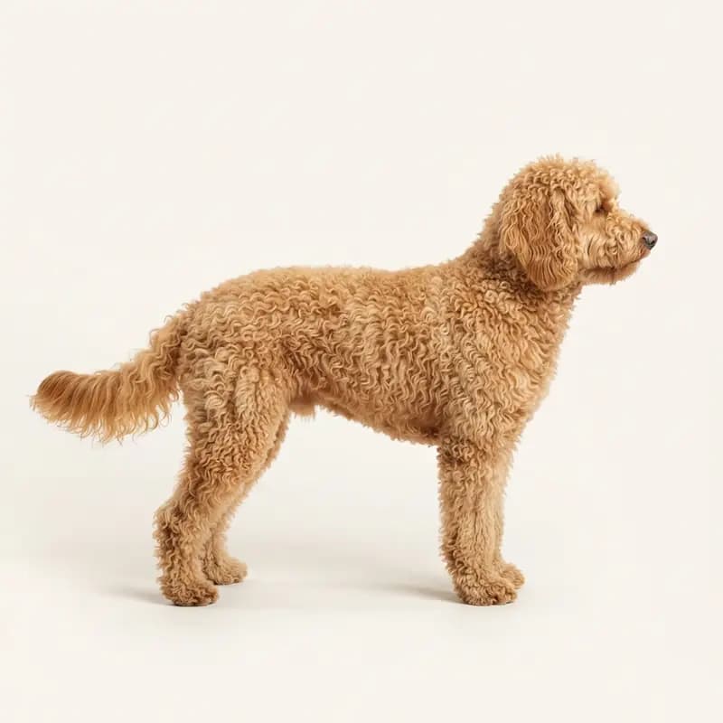 Kıvırcık tüy tüy tipine sahip Labradoodle