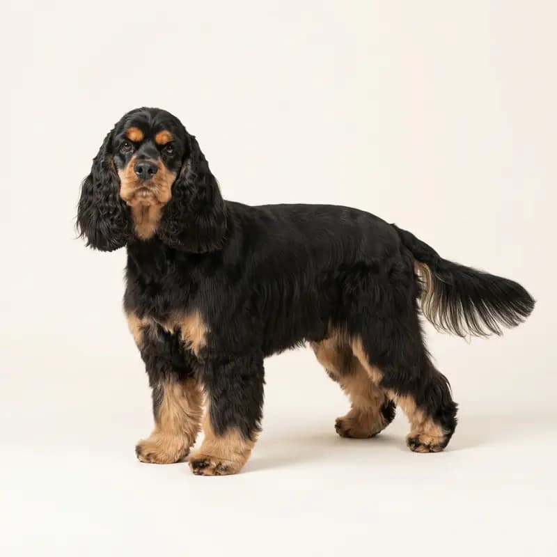 Voksen Amerikansk Cocker Spaniel i Sort med tan