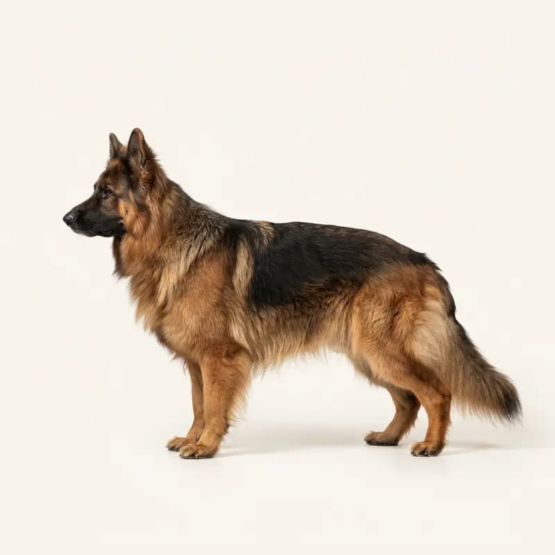 Gammel tysk schæferhund med Langhåret
