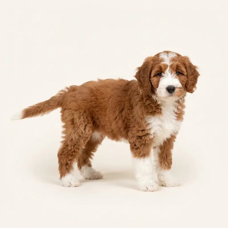 Bernedoodle Welpe in Rød-hvid